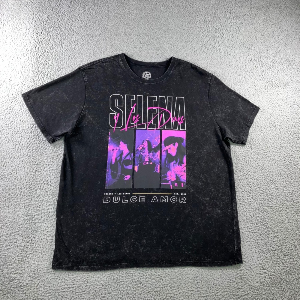 NWT Official Selena y Los Dinos Graphic Tee Women 1X Dulce Amor Mineral Wash S/S